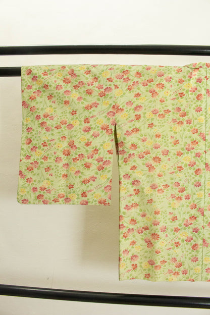 Vintage Floral Silk Michiyuki Women Kimono Jacket - Rank B (HA24)