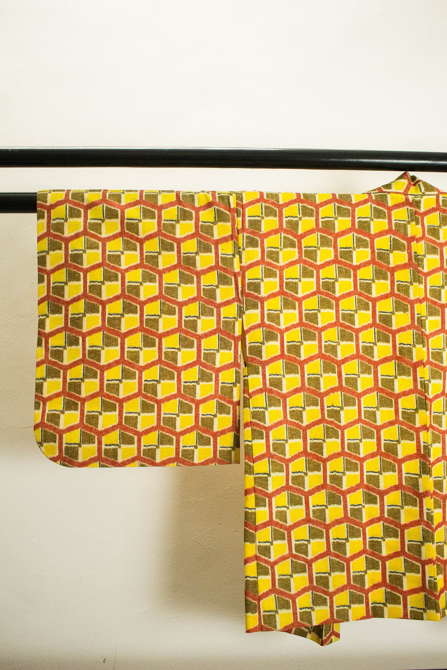 Vintage Silk Haori Jacket: Kimono Jacket Geometric Print, Rank A (HA13)