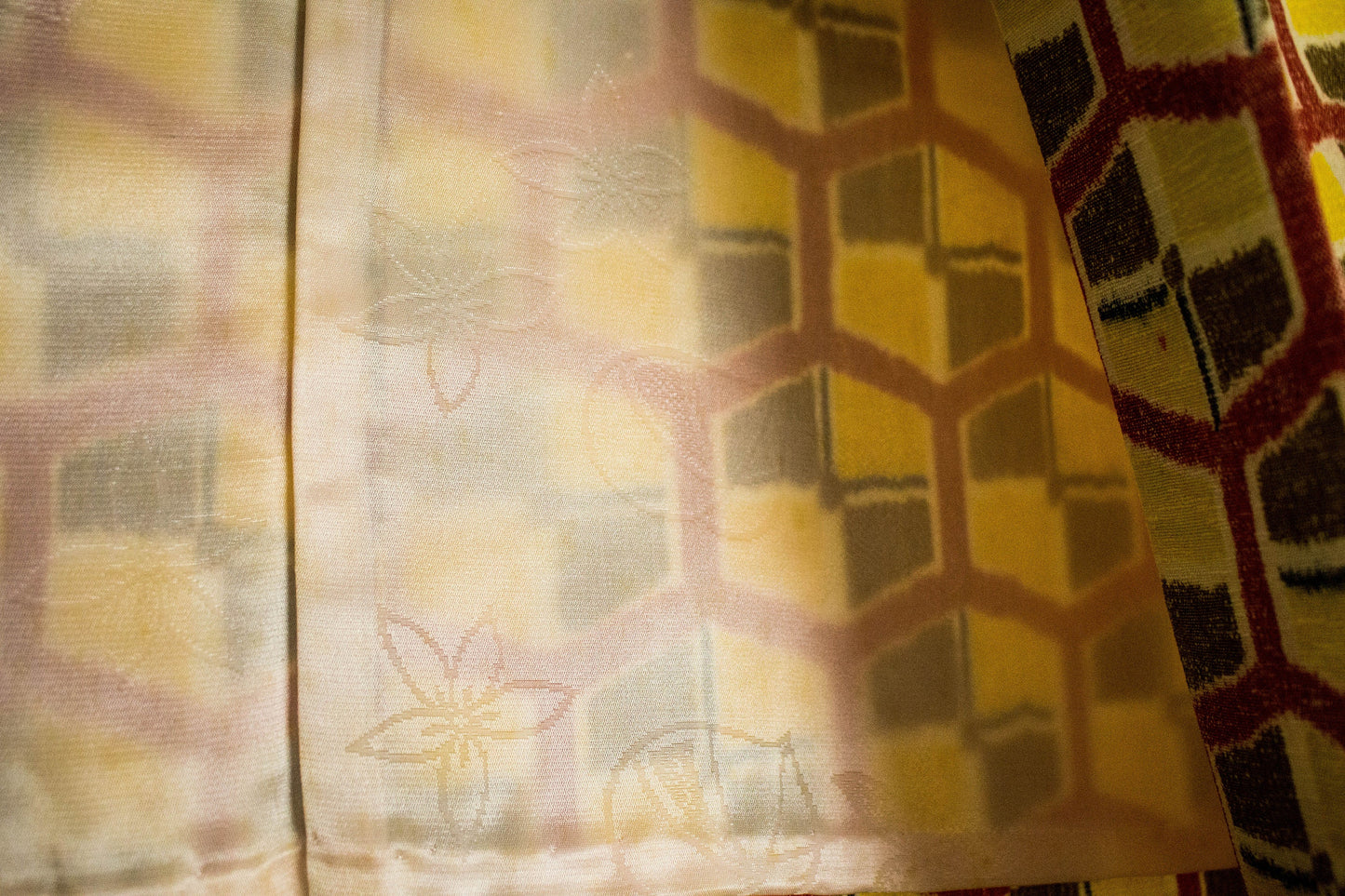 Vintage Silk Haori Jacket: Kimono Jacket Geometric Print, Rank A (HA13)