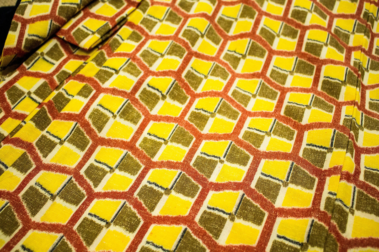 Vintage Silk Haori Jacket: Kimono Jacket Geometric Print, Rank A (HA13)