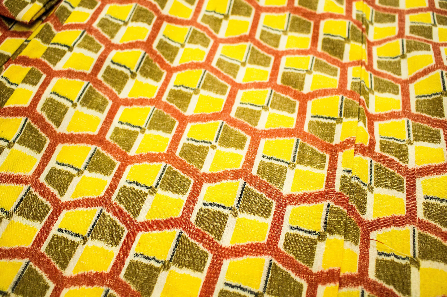 Vintage Silk Haori Jacket: Kimono Jacket Geometric Print, Rank A (HA13)