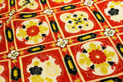 Vintage Japanese Silk Haori Jacket: Floral Print, Rank A+ (HA23)