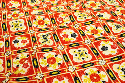 Vintage Japanese Silk Haori Jacket: Floral Print, Rank A+ (HA23)