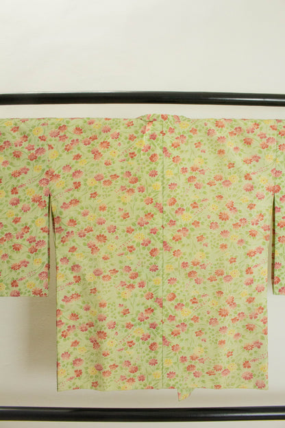 Vintage Floral Silk Michiyuki Women Kimono Jacket - Rank B (HA24)