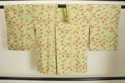 Vintage Floral Silk Michiyuki Women Kimono Jacket - Rank B (HA24)