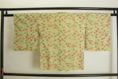 Vintage Floral Silk Michiyuki Women Kimono Jacket - Rank B (HA24)