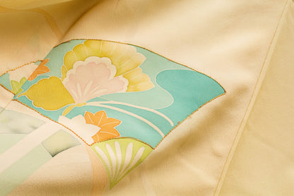 Vintage Silk Tsukesage Kimono: Japanese Traditional Pattern (A114)