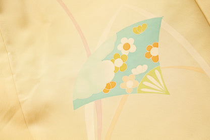 Vintage Silk Tsukesage Kimono: Japanese Traditional Pattern (A114)