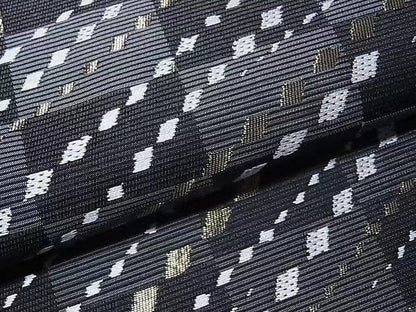 Japanese Vintage Obi Belt: Gradient Black Gray Kimono Sash