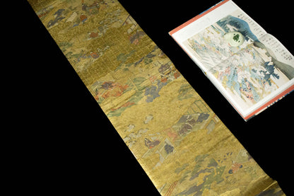 Vintage Japanese Silk Obi Belt: Fukuro Kimono Belt (Rank A+ ,OB83)