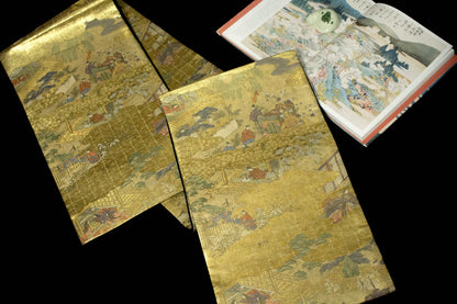 Vintage Japanese Silk Obi Belt: Fukuro Kimono Belt (Rank A+ ,OB83)