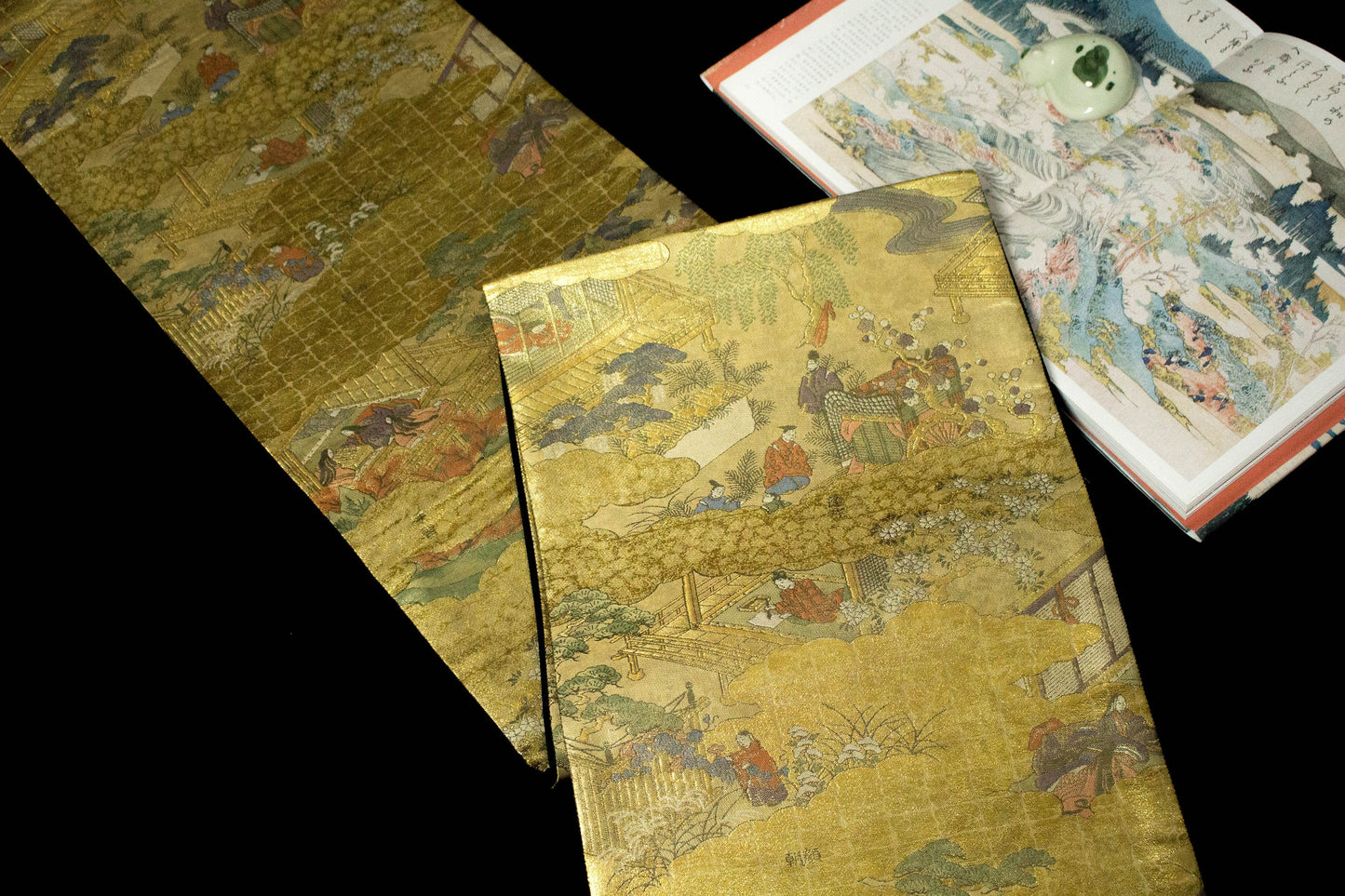 Vintage Japanese Silk Obi Belt: Fukuro Kimono Belt (Rank A+ ,OB83)