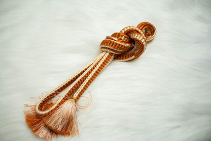 Elegant Kimono Obijime Cord Collection: Scarlet & Maroon Japanese Belt (C01)