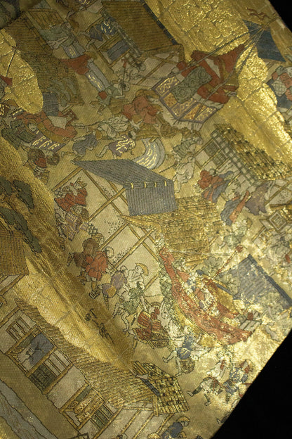 Vintage Japanese Silk Obi Belt: Fukuro Kimono Belt/ Sash (OB95)