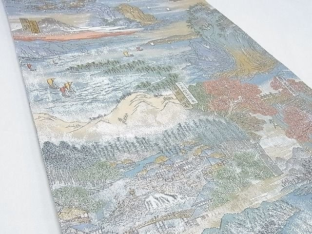 Japanese Vinatge Silk Obi Belt: Fukuro Obi, Nishijin Weave  (OB68)