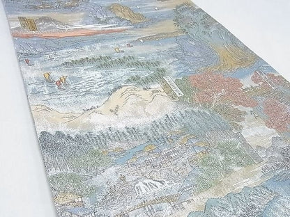 Japanese Vinatge Silk Obi Belt: Fukuro Obi, Nishijin Weave  (OB68)