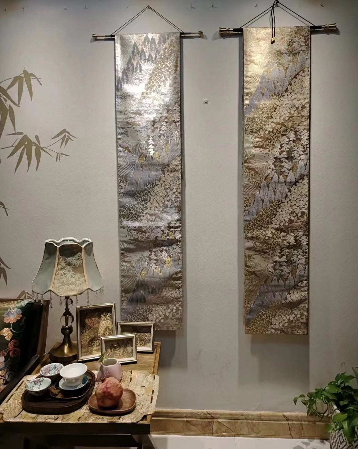 Handmade Obi Hanger/Displayer- Purple Sandalwood with Copper Accents (Thin version)