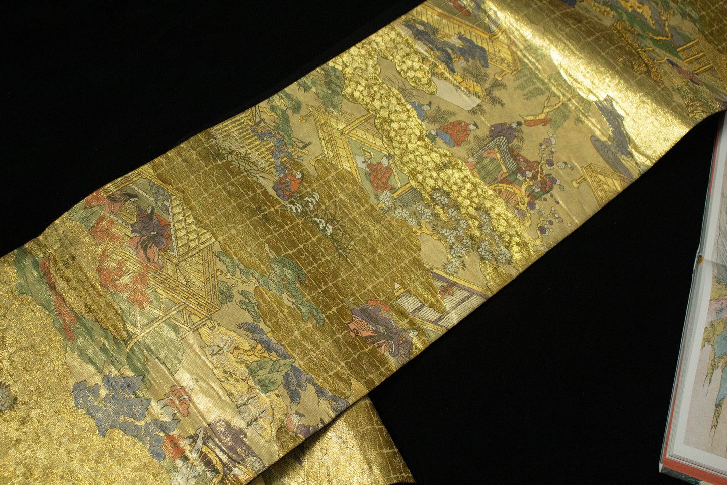 Vintage Japanese Silk Obi Belt: Fukuro Kimono Belt (Rank A+ ,OB83)