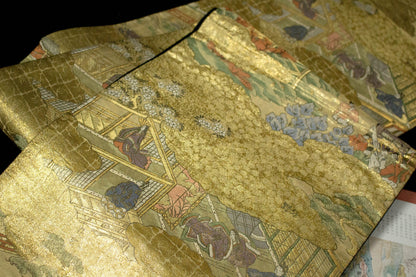 Vintage Japanese Silk Obi Belt: Fukuro Kimono Belt (Rank A+ ,OB83)