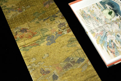 Vintage Japanese Silk Obi Belt: Fukuro Kimono Belt (Rank A+ ,OB83)