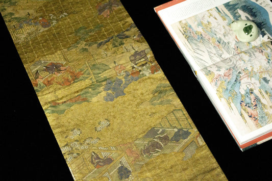 Vintage Japanese Silk Obi Belt: Fukuro Kimono Belt (Rank A+ ,OB83)