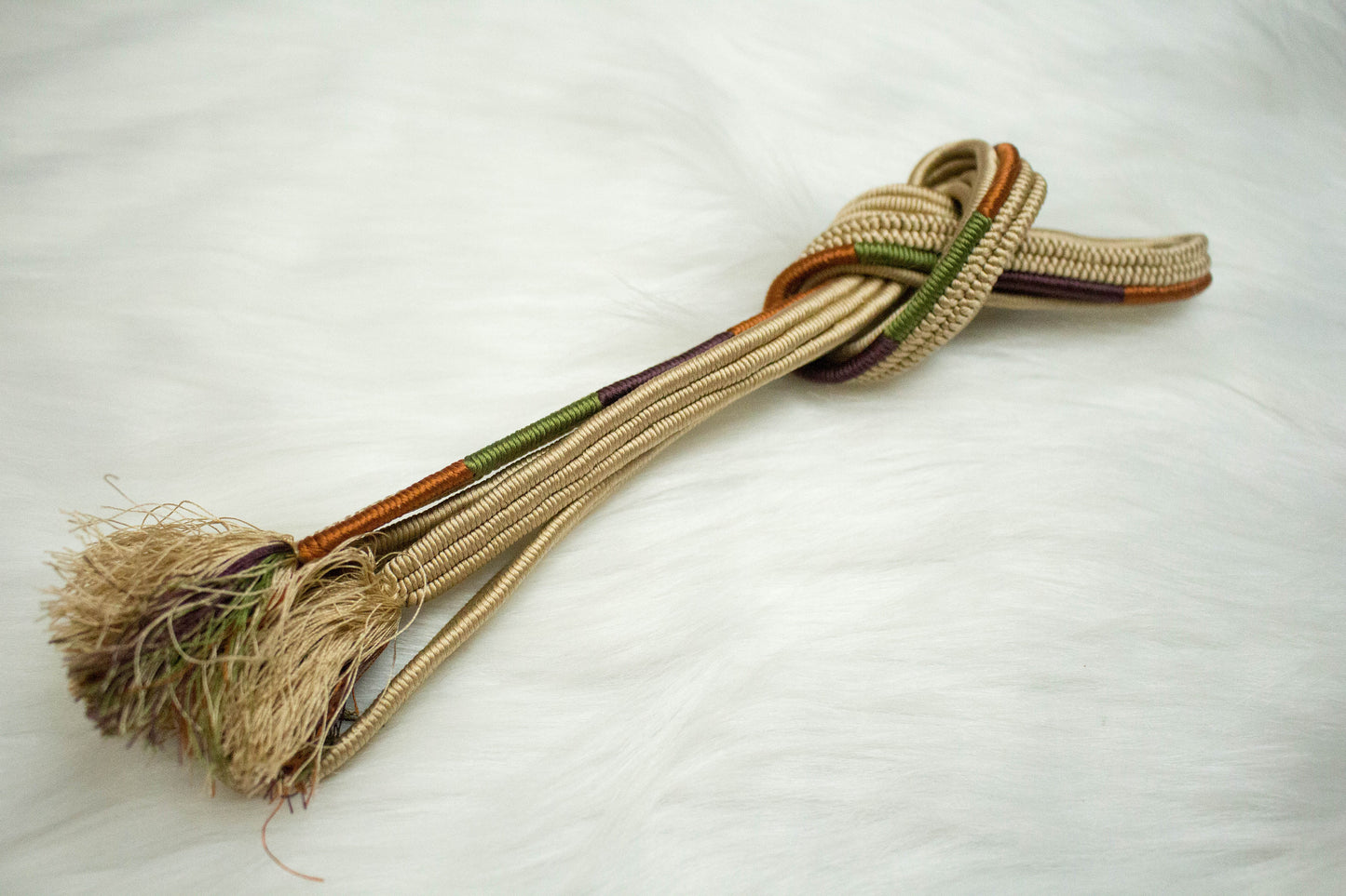 Elegant Kimono Obijime Cord Collection: Scarlet & Maroon Japanese Belt (C01)