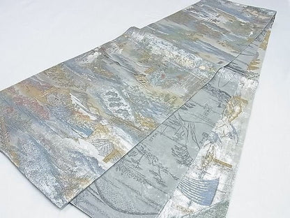 Japanese Vinatge Silk Obi Belt: Fukuro Obi, Nishijin Weave  (OB68)