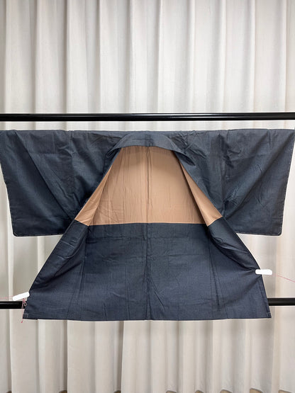 Vintage Blue Silk Haori Kimono Jacket , Rank A- (A16)