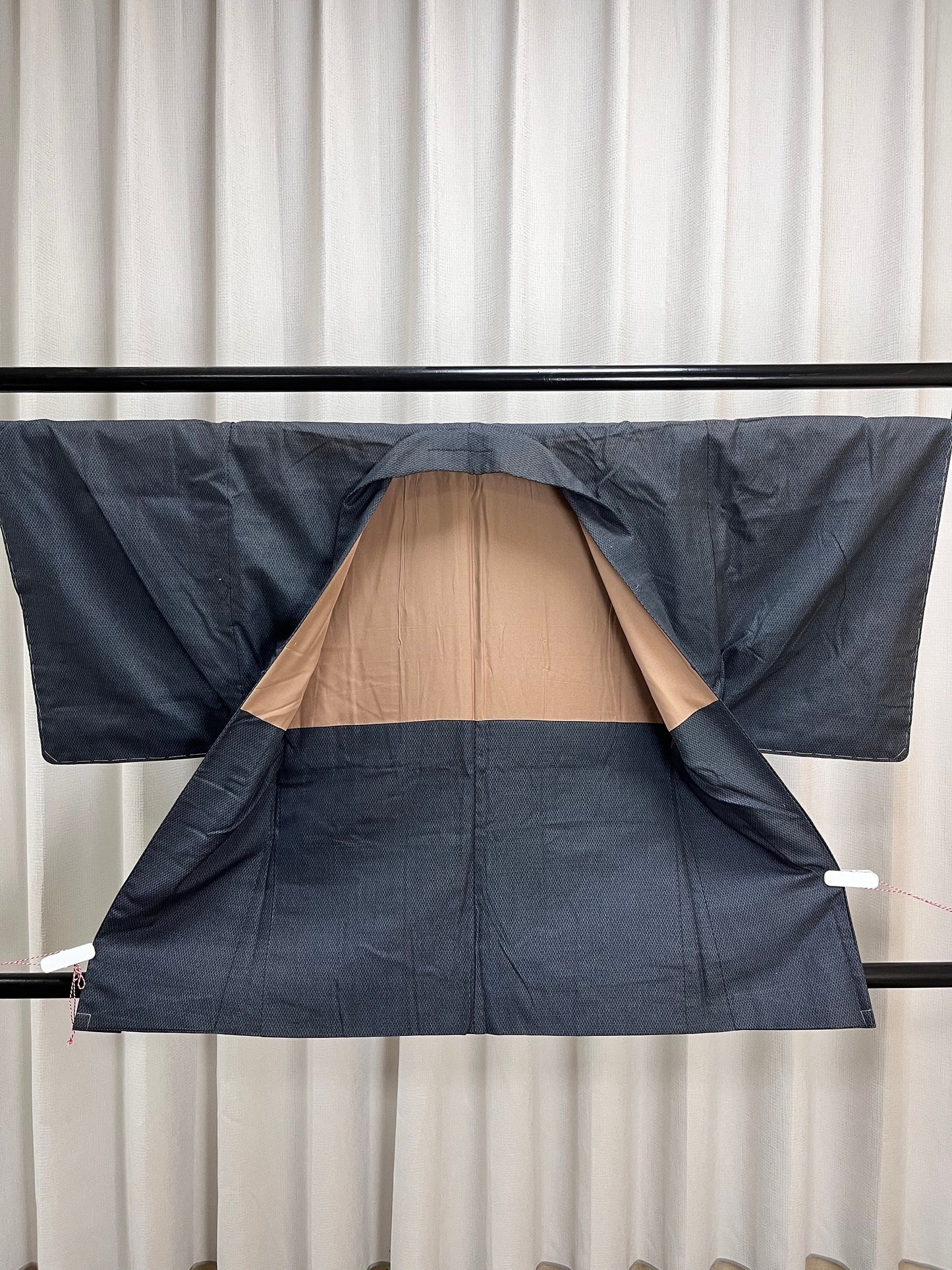 Vintage Blue Silk Haori Kimono Jacket , Rank A- (A16)