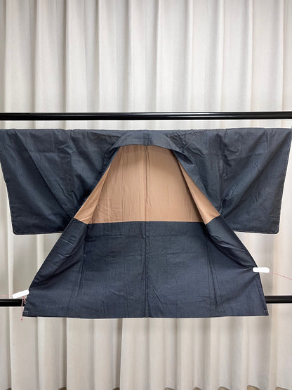 Vintage Blue Silk Haori Kimono Jacket , Rank A- (A16)