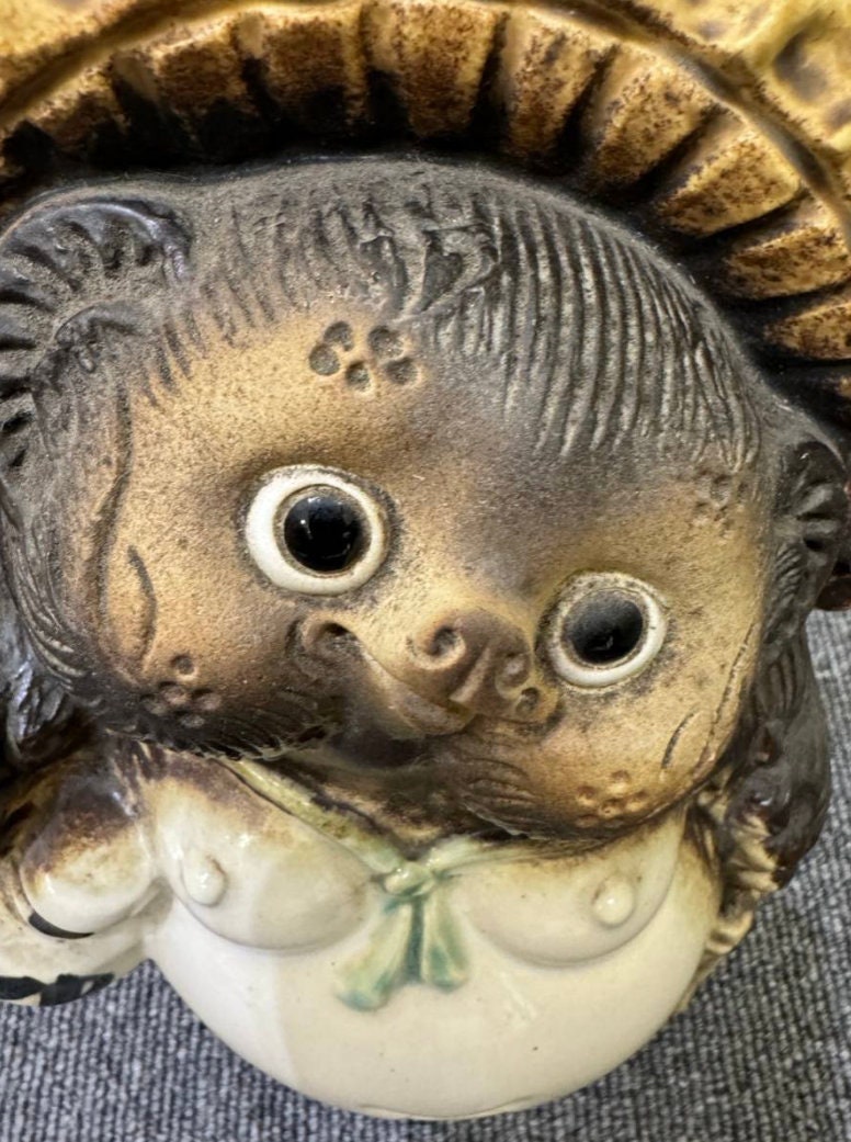 Vintage Shigaraki Yaki Tanuki Statue Set: Japanese Raccoon Dog Ornament (S03)