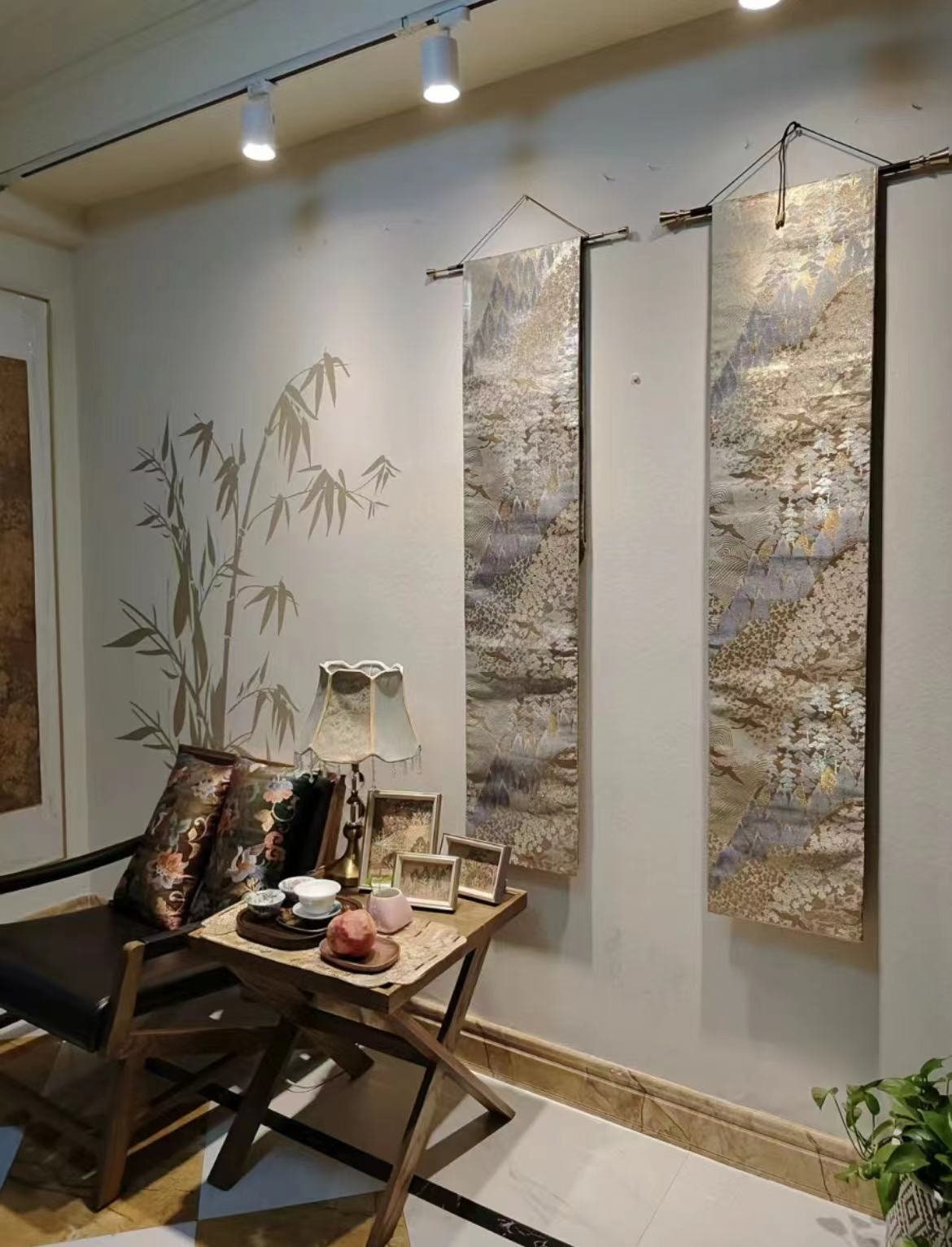 Handmade Obi Hanger/Displayer- Purple Sandalwood with Copper Accents (Thin version)