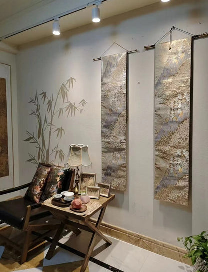 Handmade Obi Hanger/Displayer- Purple Sandalwood with Copper Accents (Thin version)