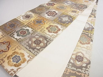 Vintage Floral Silk Obi Belt - Japanese Kimono Sash (OB97)