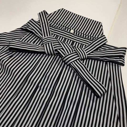 Japanese Men's Black Stripe Hakama, Koshi Himo, Tabi Socks: Kimono Pants Gift Set, Ceremonial Wear