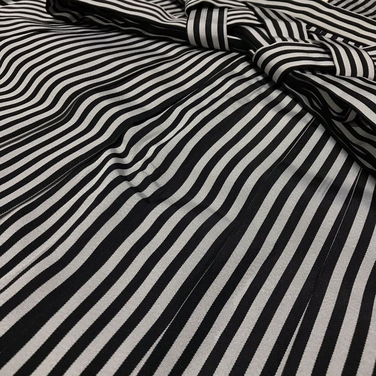 Japanese Men's Black Stripe Hakama, Koshi Himo, Tabi Socks: Kimono Pants Gift Set, Ceremonial Wear