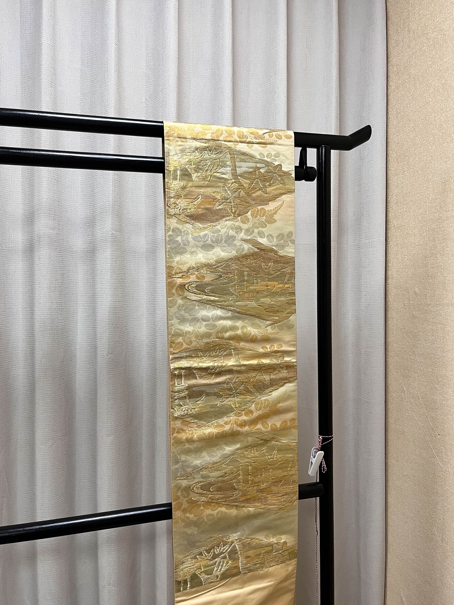 Vintage Silk Kimono Obi Belt: Japanese Fukuro Obi (Rank A)