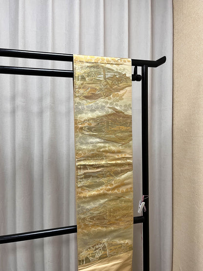 Vintage Silk Kimono Obi Belt: Japanese Fukuro Obi (Rank A)