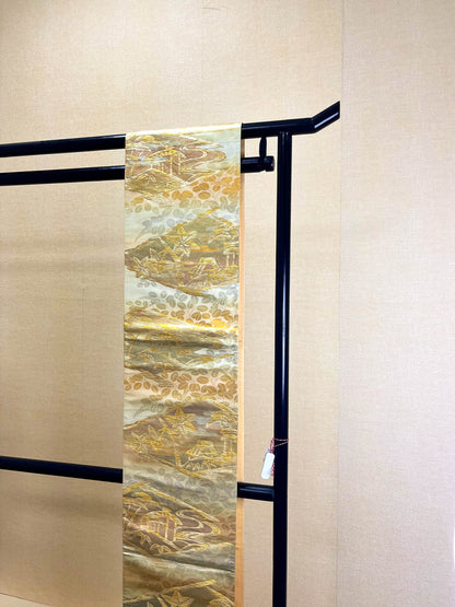 Vintage Silk Kimono Obi Belt: Japanese Fukuro Obi (Rank A)