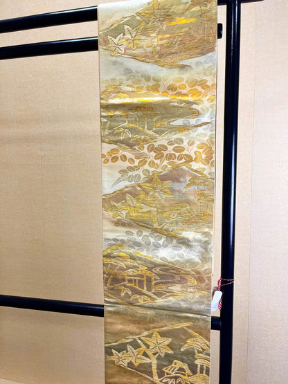 Vintage Silk Kimono Obi Belt: Japanese Fukuro Obi (Rank A)
