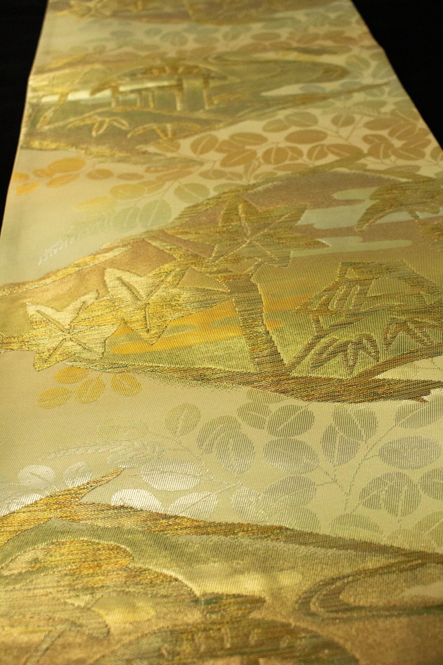 Vintage Silk Kimono Obi Belt: Japanese Fukuro Obi (Rank A)