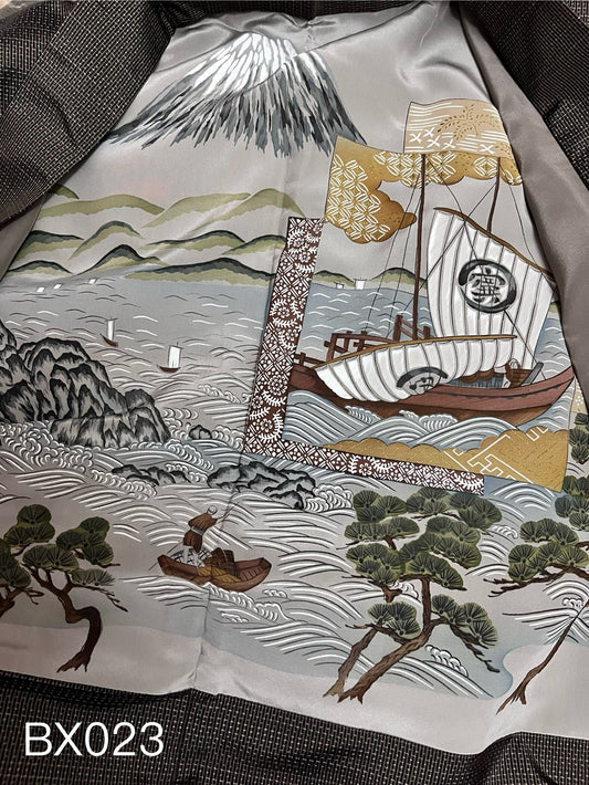 Vintage Tsumugi Silk Haori: Japanese Kimono Jacket (Rank A+)