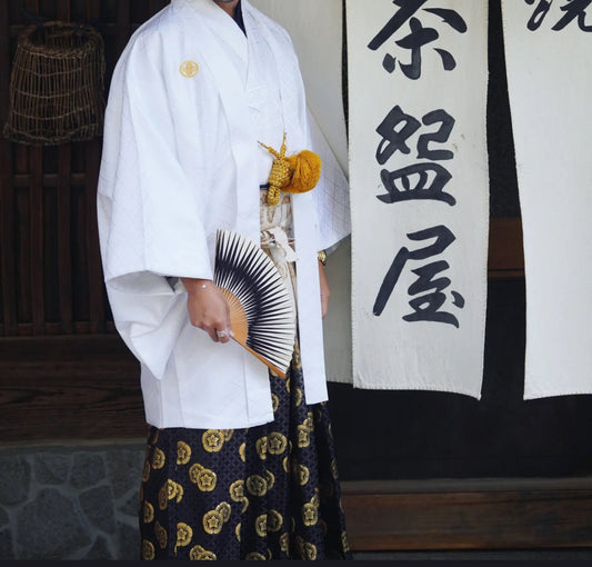 Men's Japanese Traditional Formal Kimono 10PCS Set- Diamond Pattern