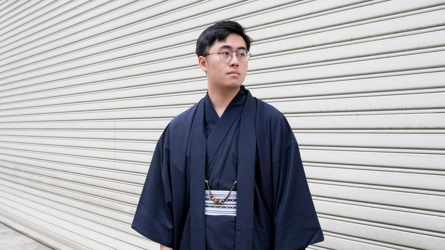 Yellow Tiger's Eye Haori Himo: Men's Kimono Accessory