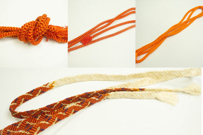 Orange Kimono Obijime Cord C08 Option 3 | Japanese Belt Accessory