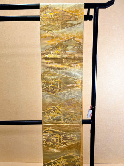 Vintage Silk Kimono Obi Belt: Japanese Fukuro Obi (Rank A)