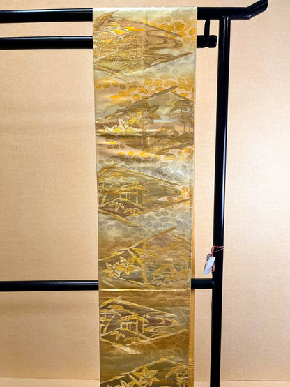 Vintage Silk Kimono Obi Belt: Japanese Fukuro Obi (Rank A)