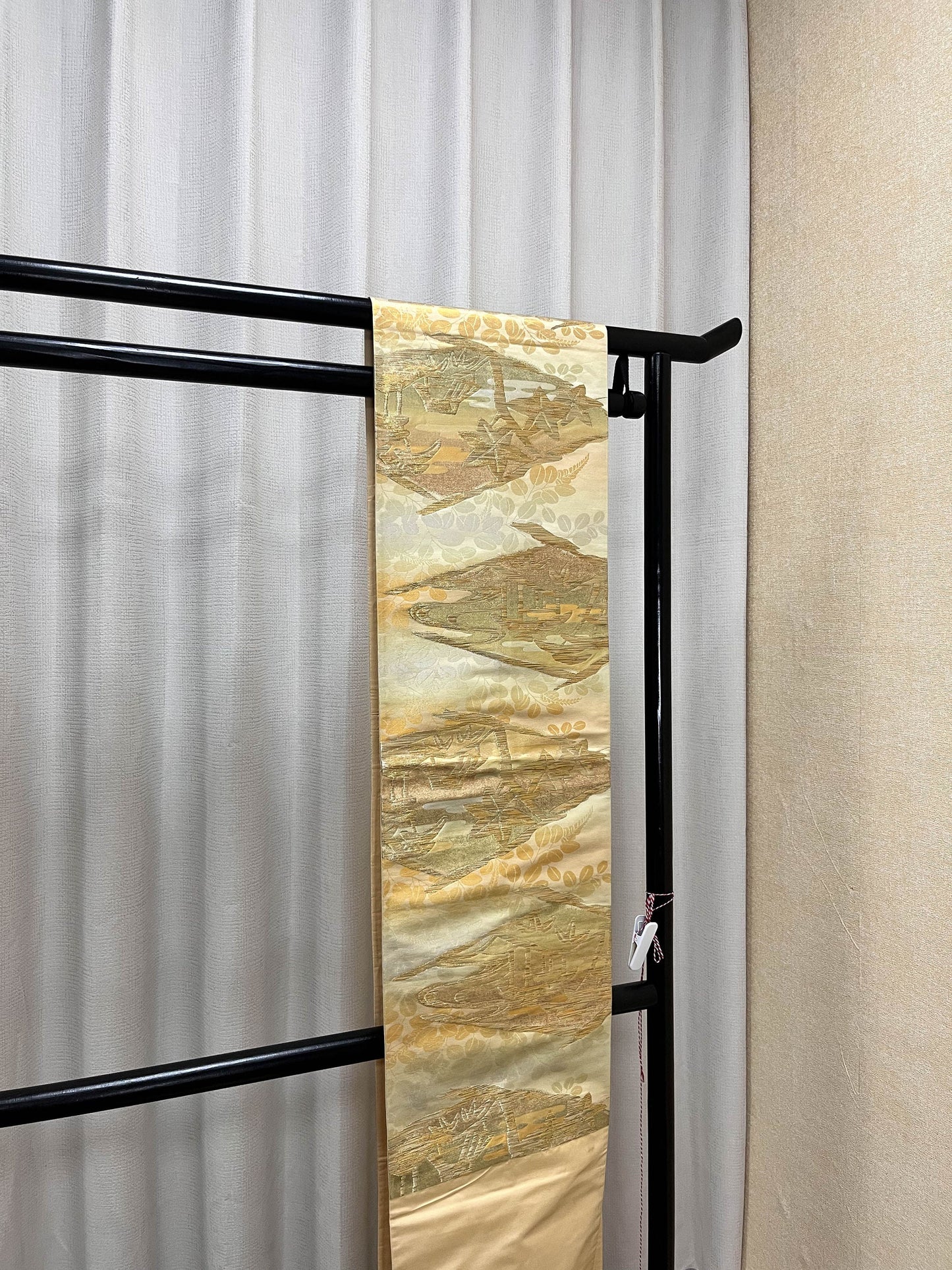 Vintage Silk Kimono Obi Belt: Japanese Fukuro Obi (Rank A)