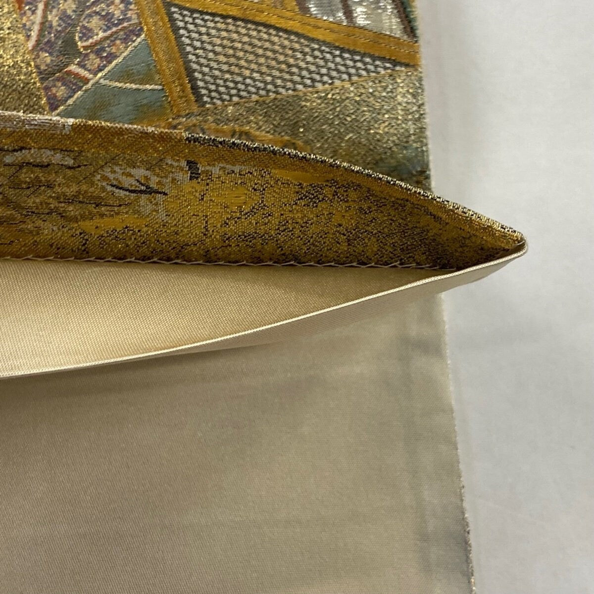 Patterned Vintage Silk Obi Belt: Japanese Kimono, Fukuro Obi (Rank A)