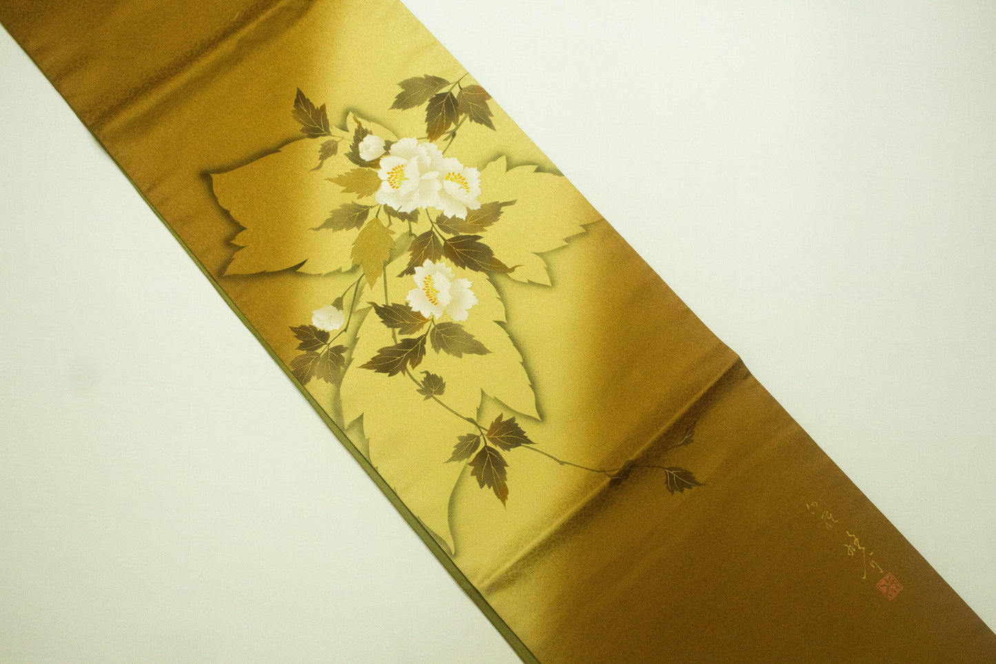 Vintage Silk Fukuro Obi Belt: Kimono Dyeing and Weaving Artist- TANGE Yusuke